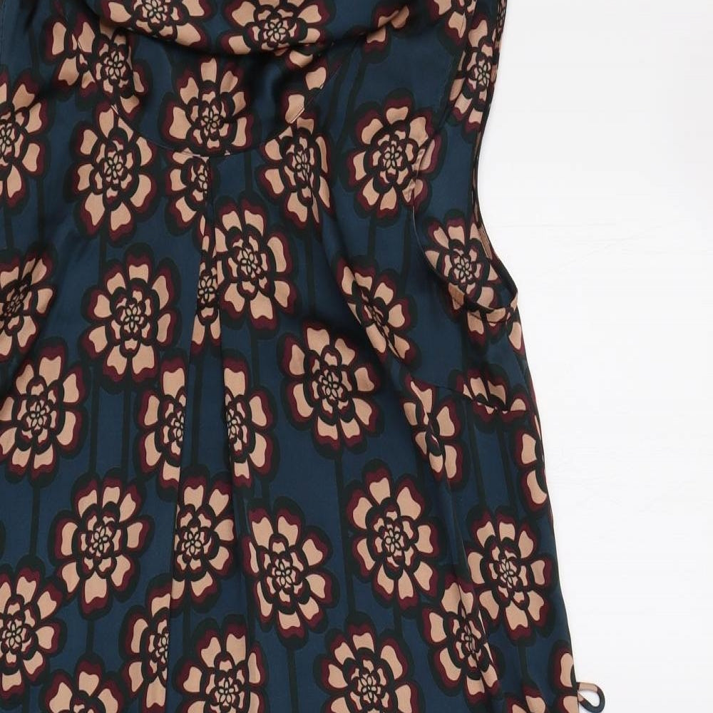 Clements Ribeiro Womens Blue Floral  A-Line  Size 10