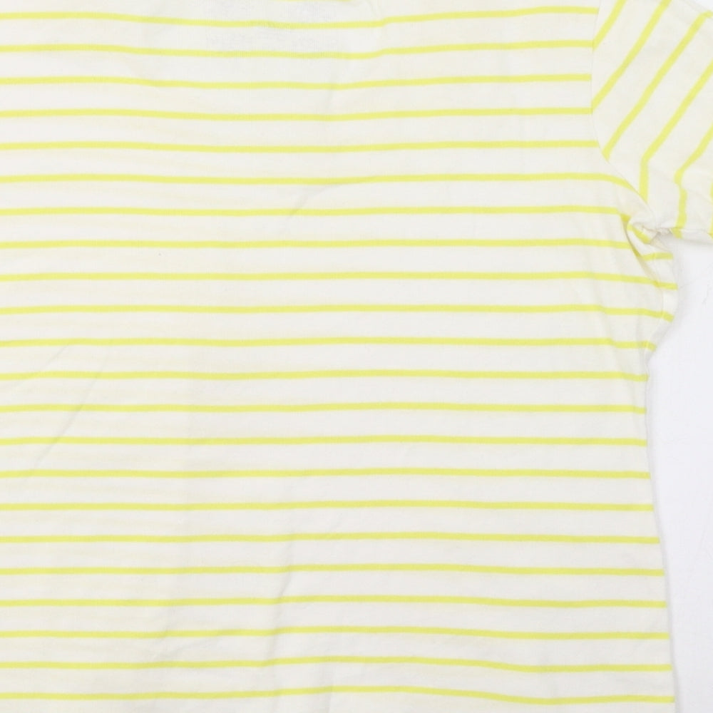 Cotton Traders Womens Yellow Striped  Basic T-Shirt Size 16