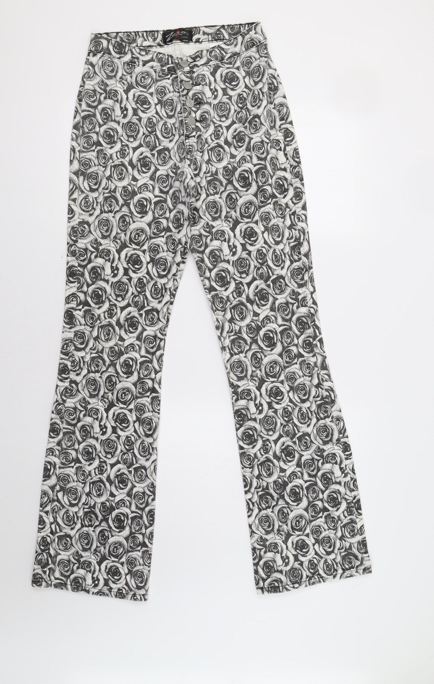 Zero 1 Womens Grey Floral  Bootcut Jeans Size 10 L32 in