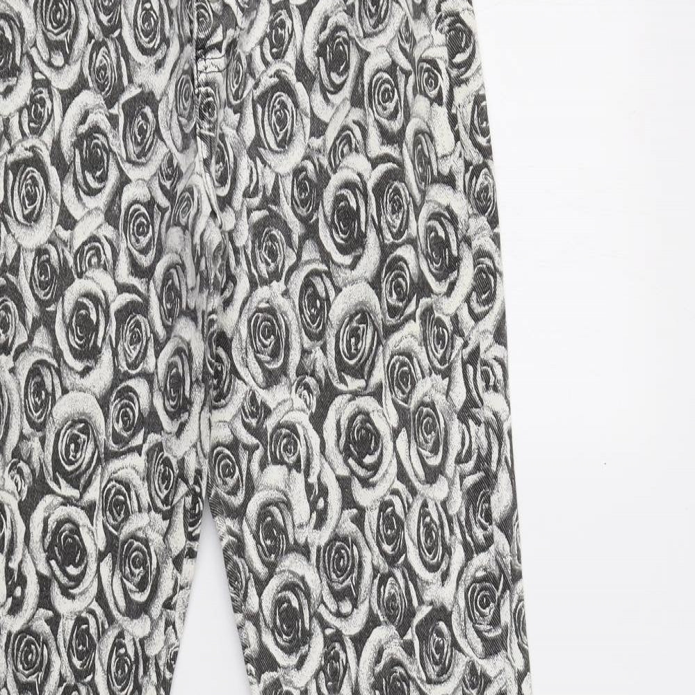 Zero 1 Womens Grey Floral  Bootcut Jeans Size 10 L32 in