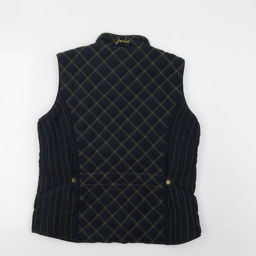 Joules Womens Blue Check  Gilet Waistcoat Size 16