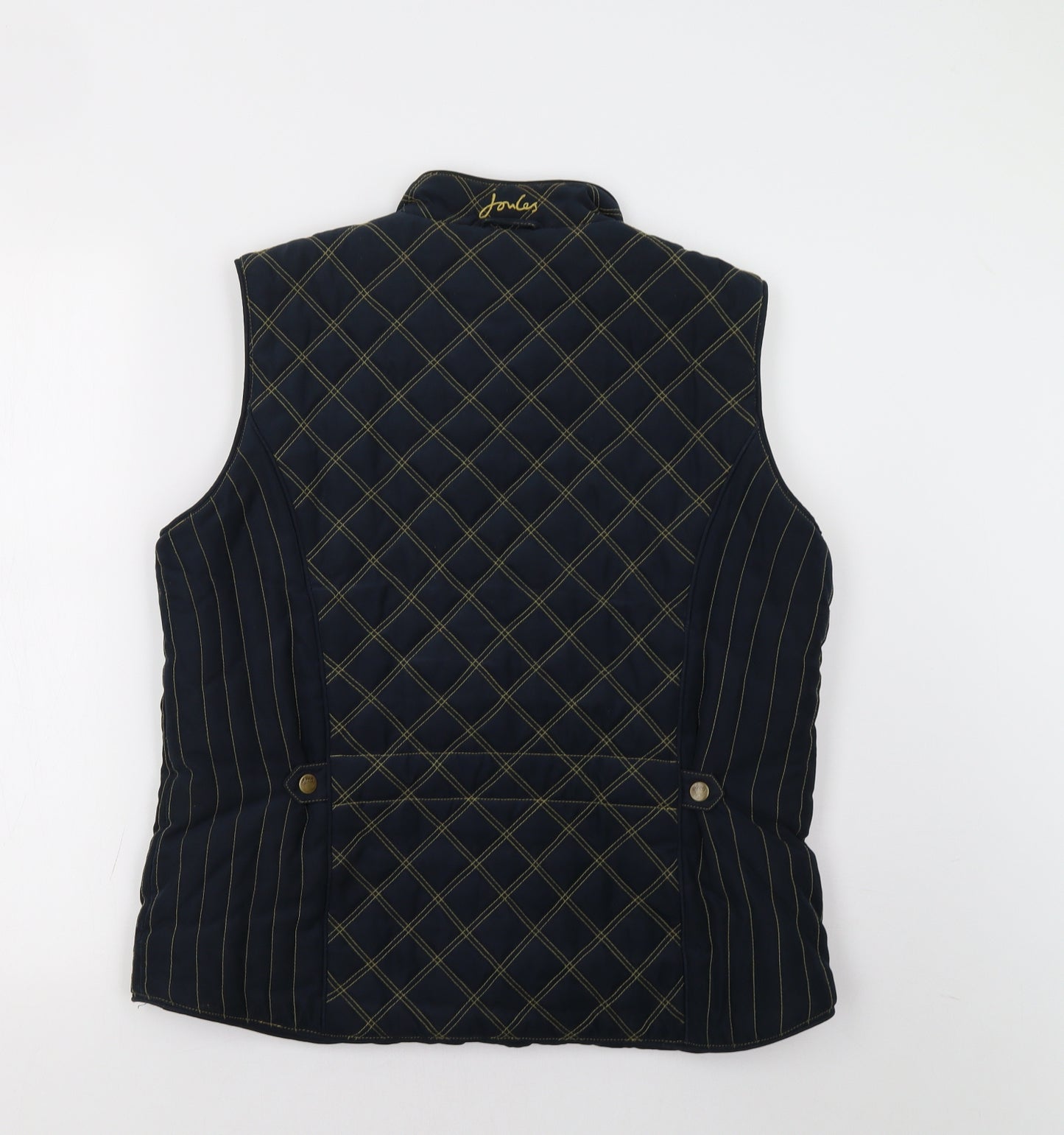 Joules Womens Blue Check  Gilet Waistcoat Size 16