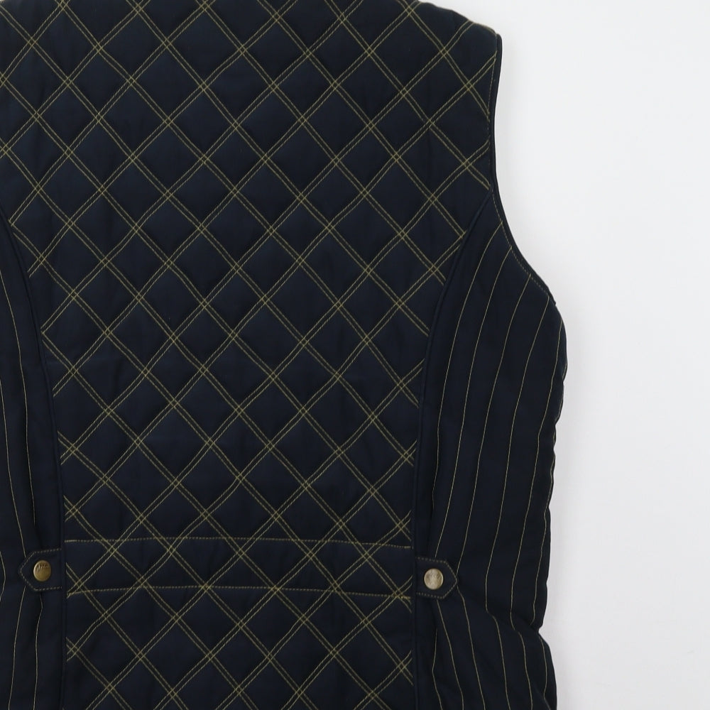 Joules Womens Blue Check  Gilet Waistcoat Size 16