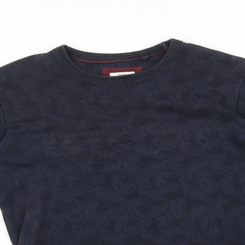 NEXT Mens Blue Floral  Pullover Sweatshirt Size S