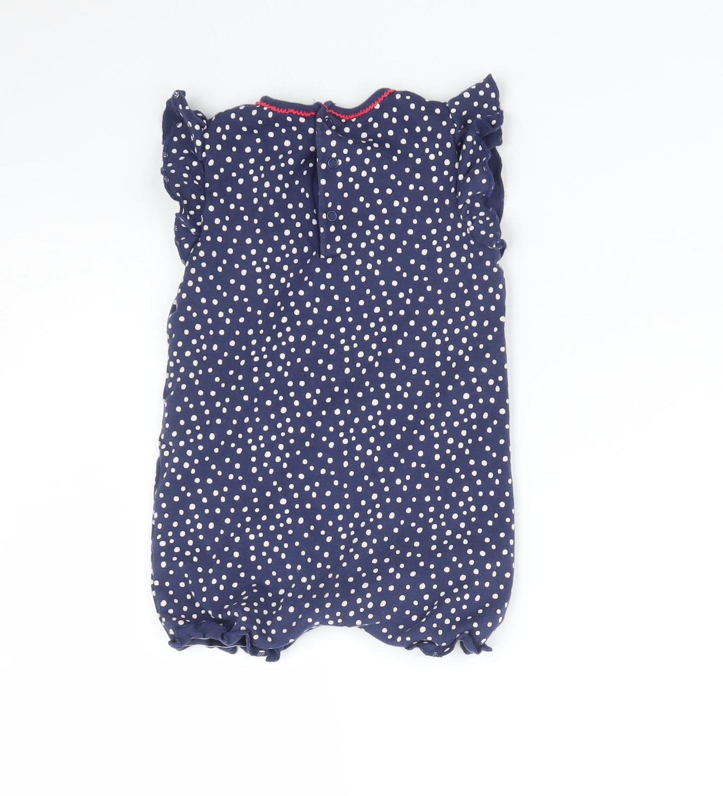 NEXT Girls Blue Polka Dot  Romper One-Piece Size 9-12 Months  - STRAWBERRY