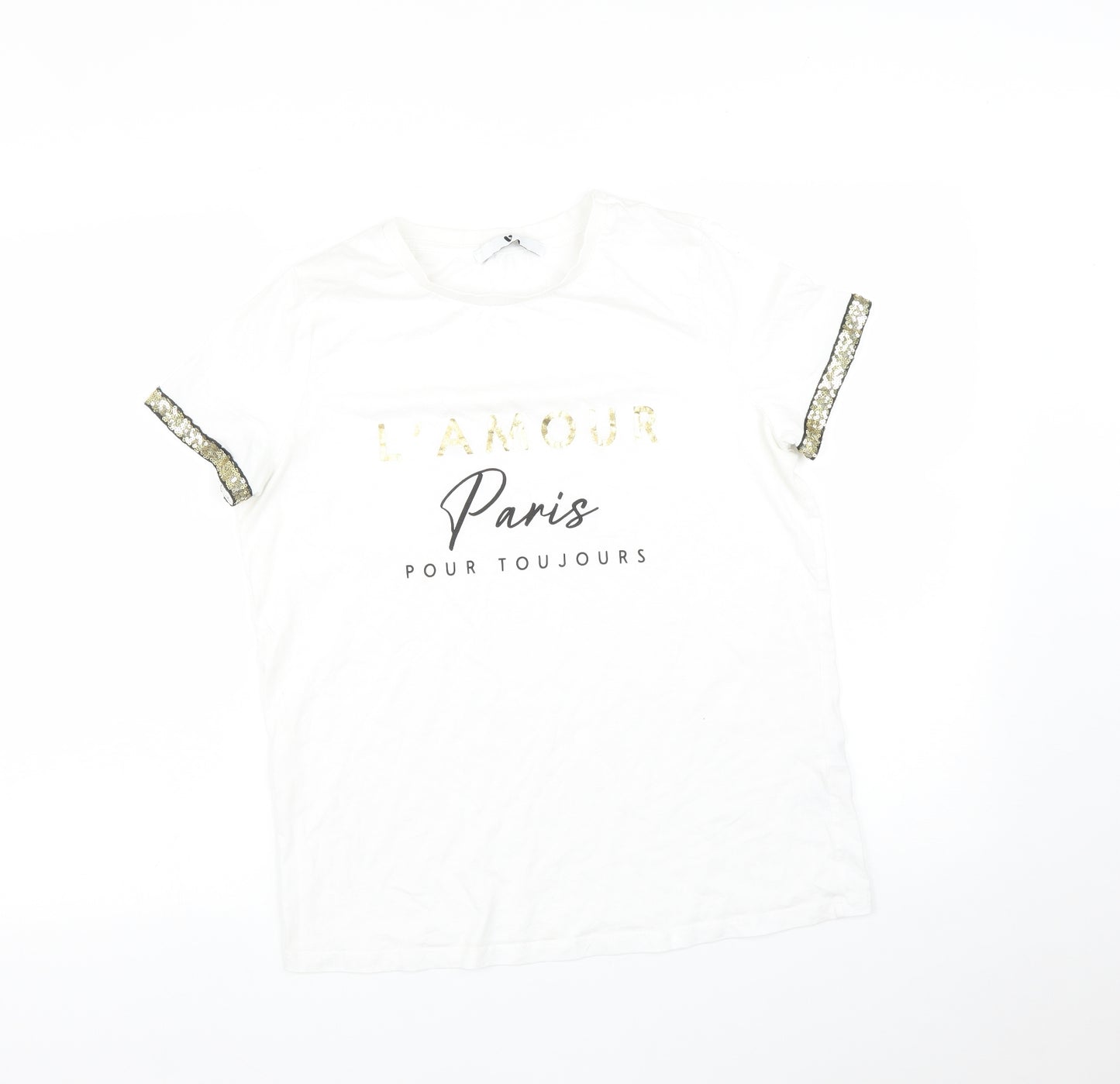 VERY  Womens White   Basic T-Shirt Size 12