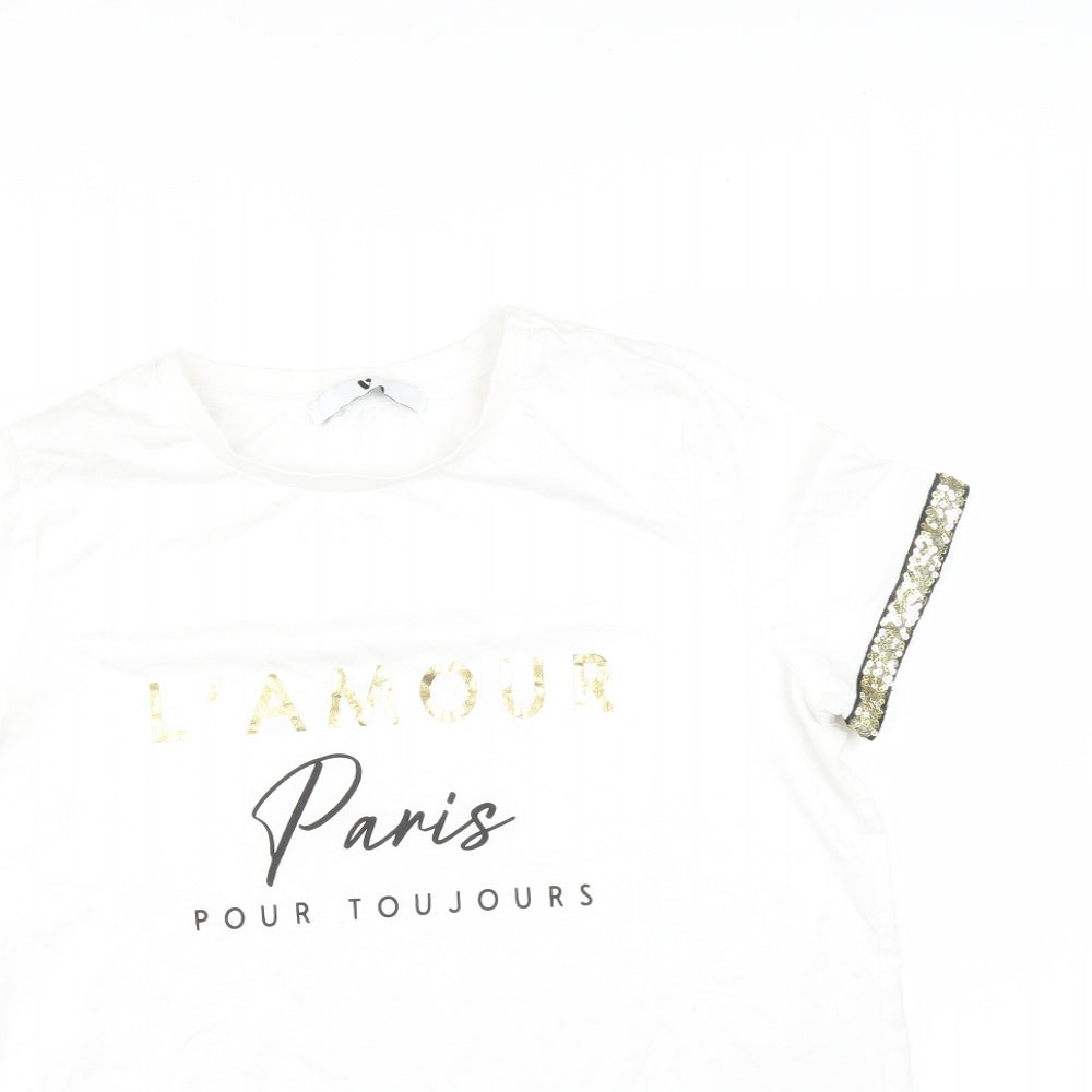 VERY  Womens White   Basic T-Shirt Size 12