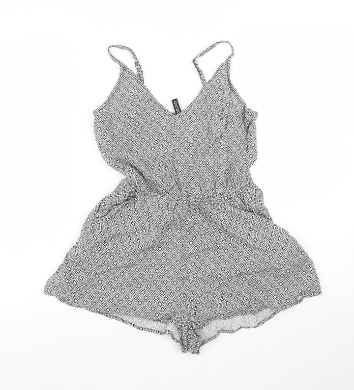 H&M Womens Multicoloured Geometric  Romper One-Piece Size 8