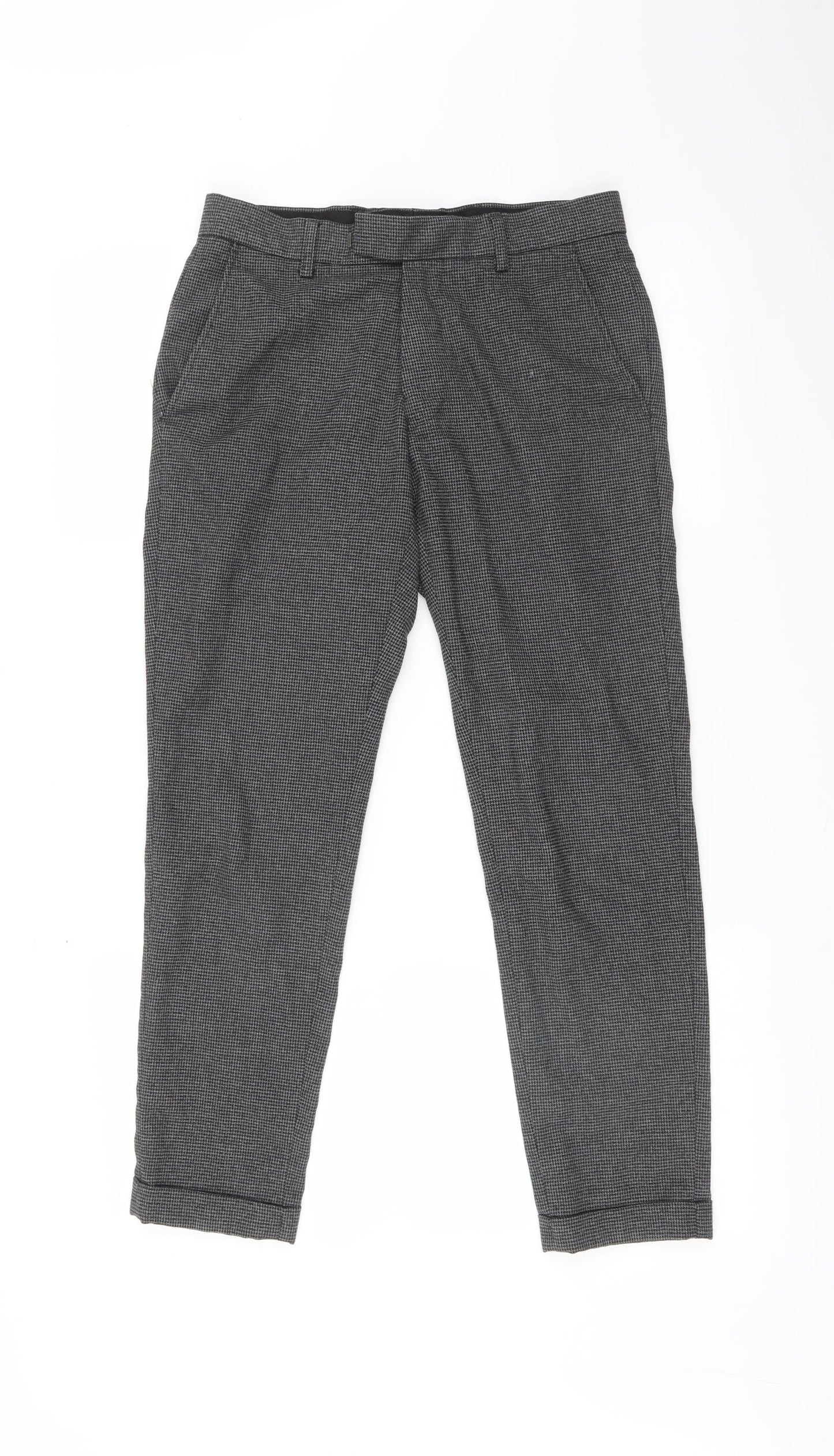 MOSS Mens Grey Check  Trousers  Size 28 L25 in