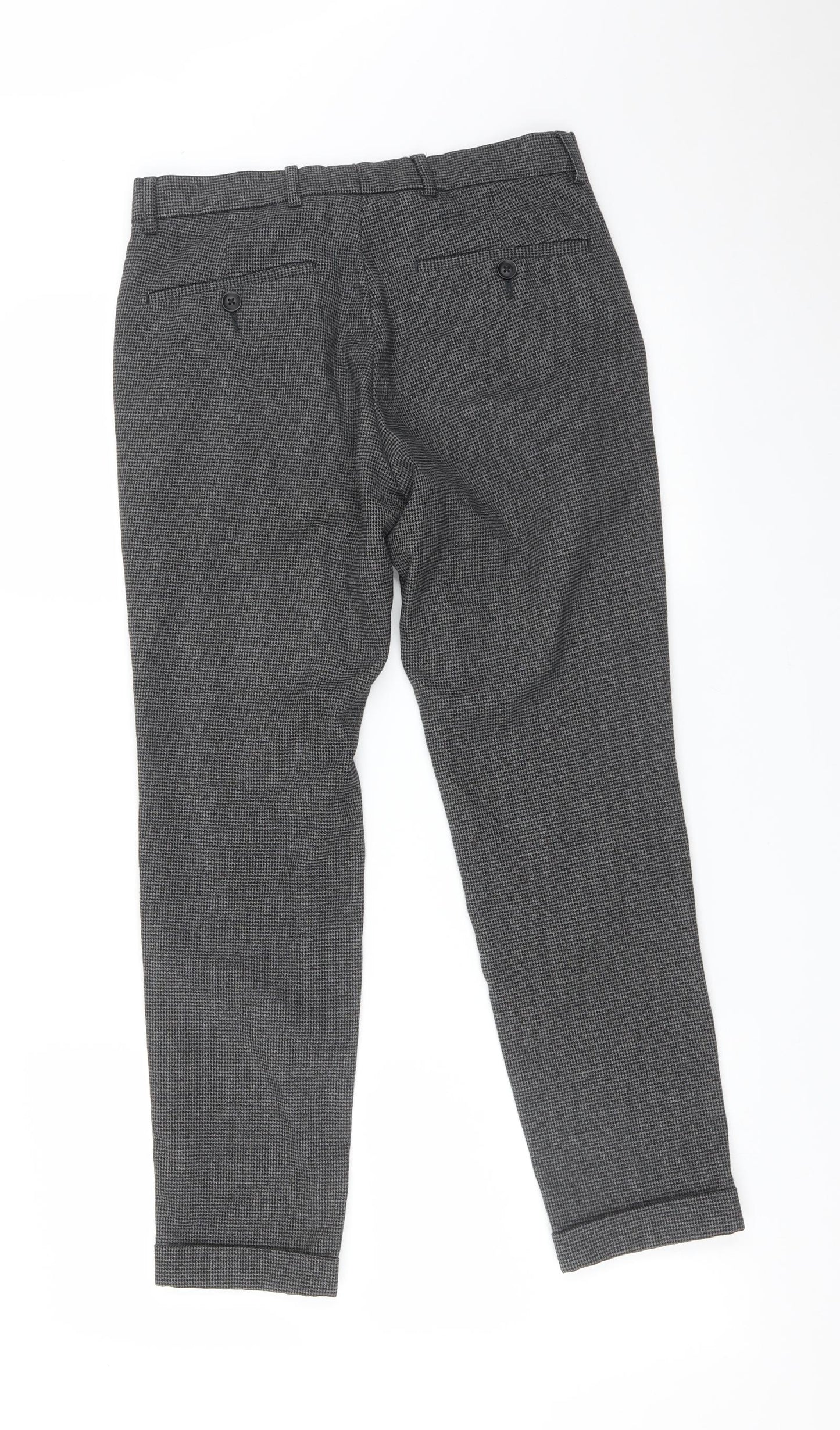 MOSS Mens Grey Check  Trousers  Size 28 L25 in