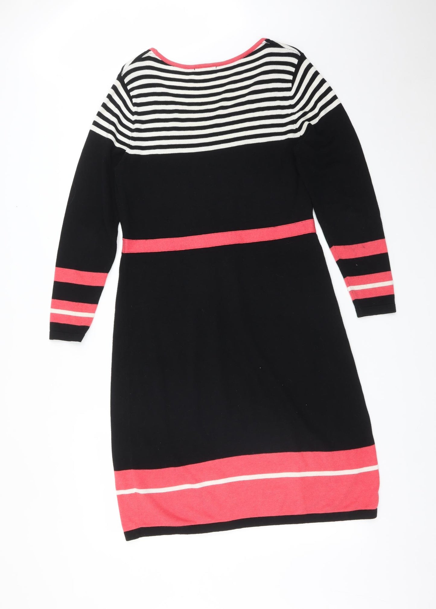 M&Co Womens Multicoloured Striped  Jumper Dress  Size M