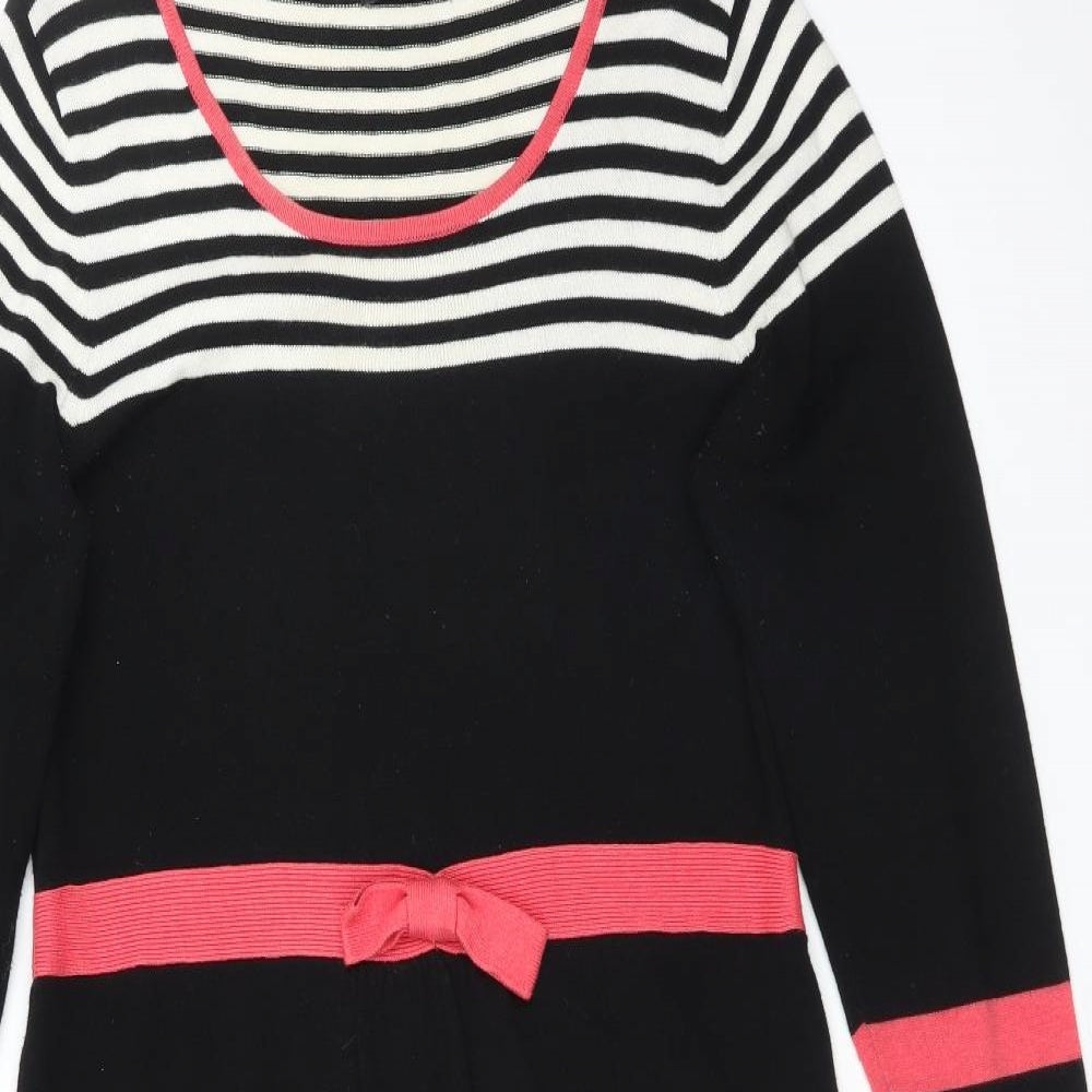 M&Co Womens Multicoloured Striped  Jumper Dress  Size M