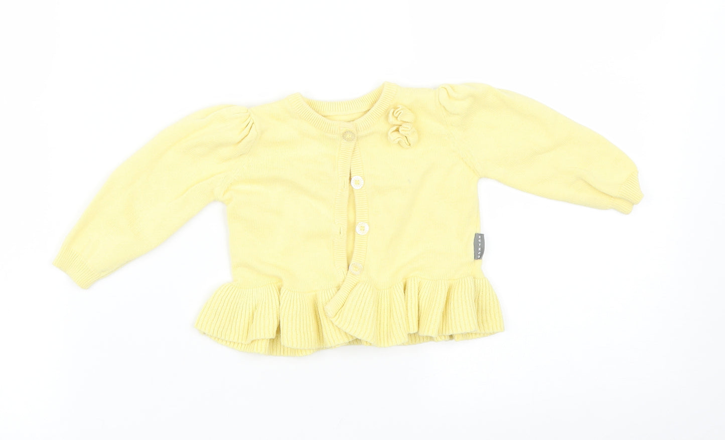 Nutmeg Girls Yellow   Cardigan Jumper Size 3-6 Months