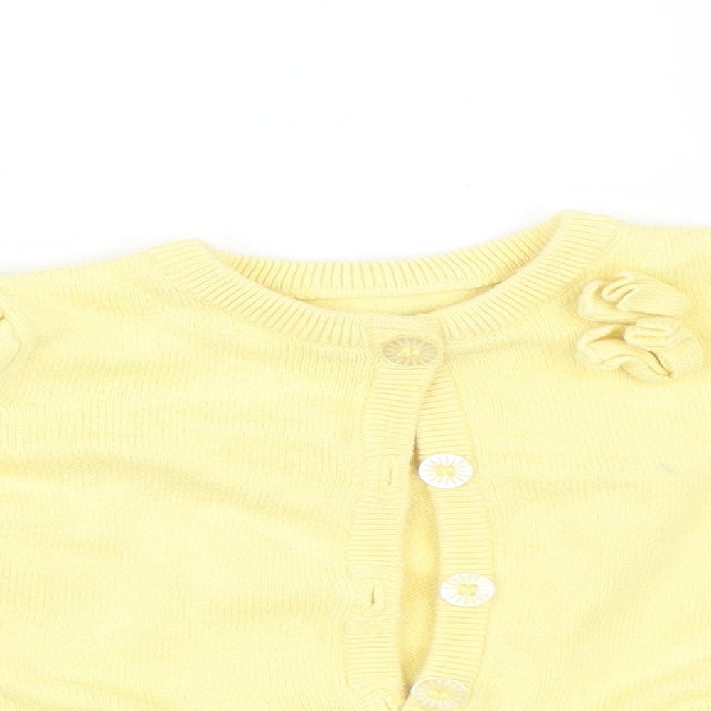 Nutmeg Girls Yellow   Cardigan Jumper Size 3-6 Months