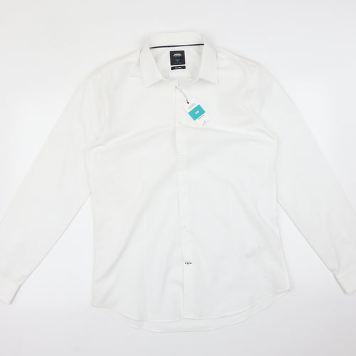 BURTONS Mens White    Dress Shirt Size M