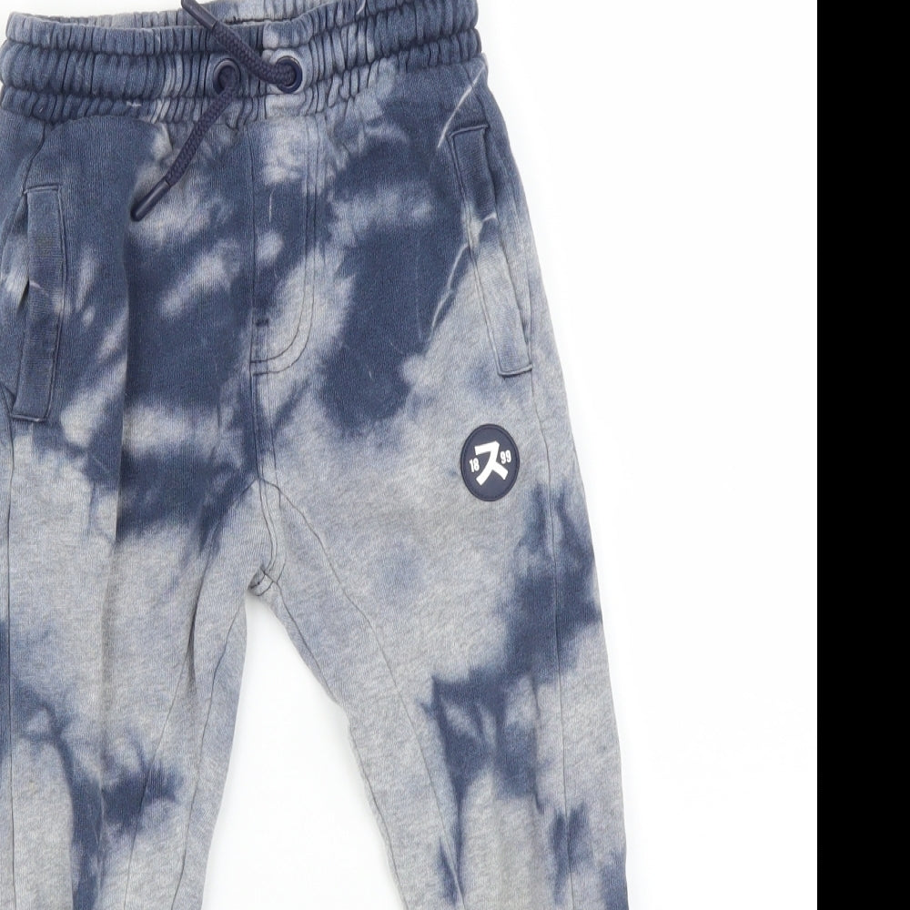 Nutmeg Boys Blue Tie Dye  Jogger Trousers Size 3-4 Years