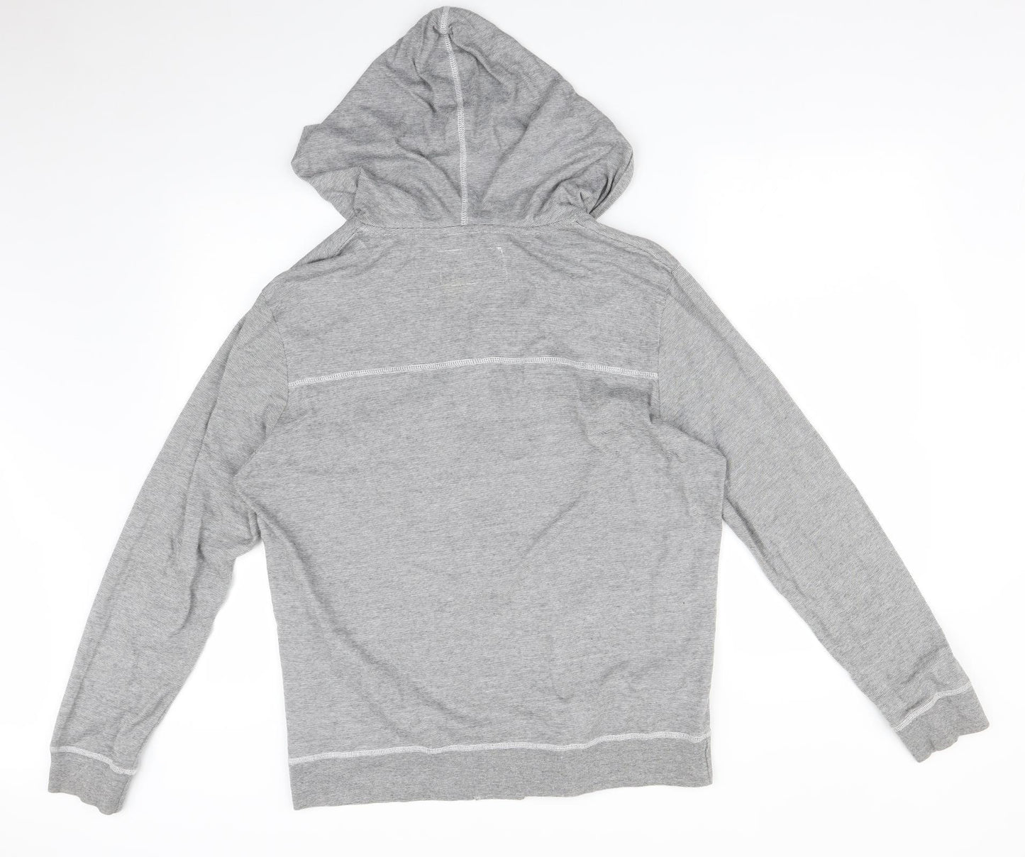 New Look Mens Grey Striped  Full Zip Hoodie Size M