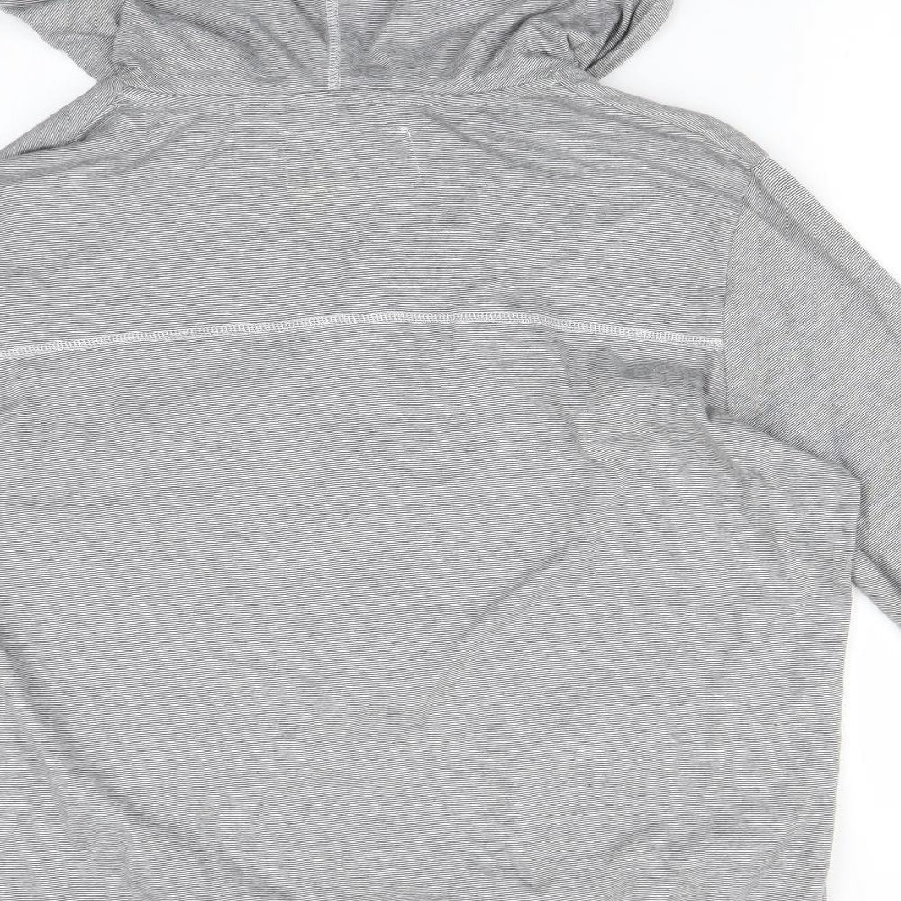 New Look Mens Grey Striped  Full Zip Hoodie Size M