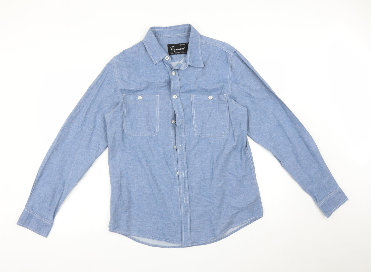 Topman Mens Blue    Button-Up Size M