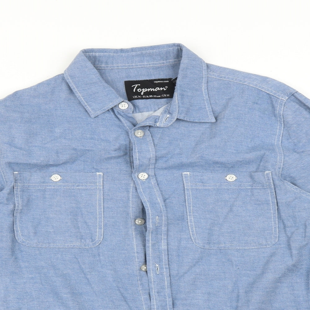 Topman Mens Blue    Button-Up Size M