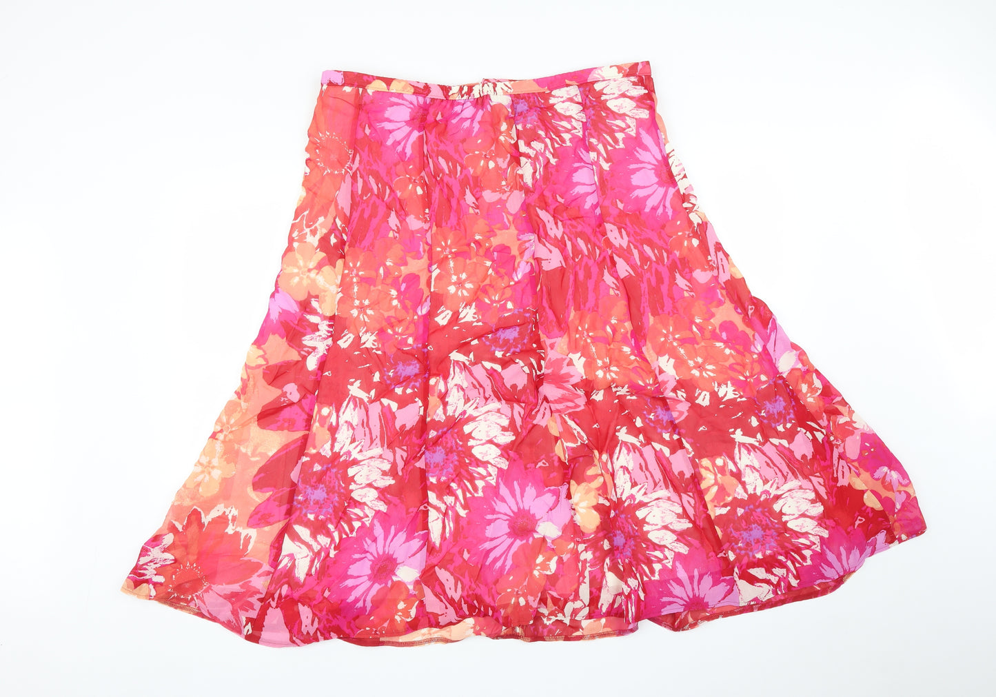 M&S Womens Multicoloured Floral  A-Line Skirt Size 18