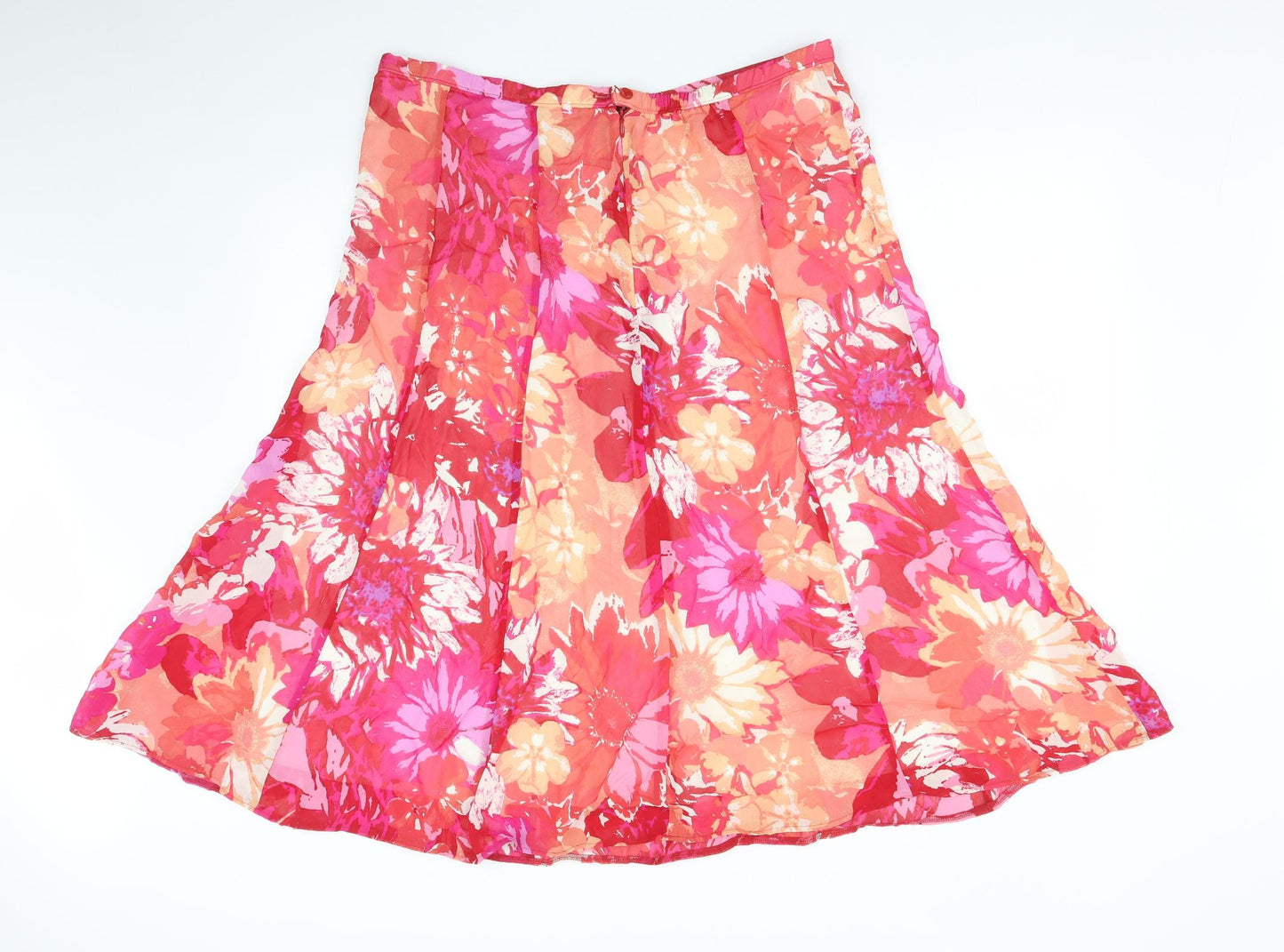 M&S Womens Multicoloured Floral  A-Line Skirt Size 18