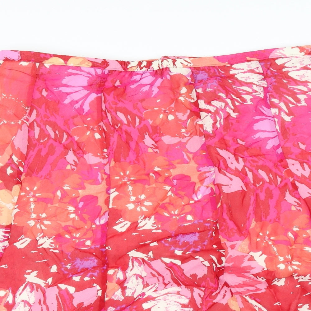 M&S Womens Multicoloured Floral  A-Line Skirt Size 18