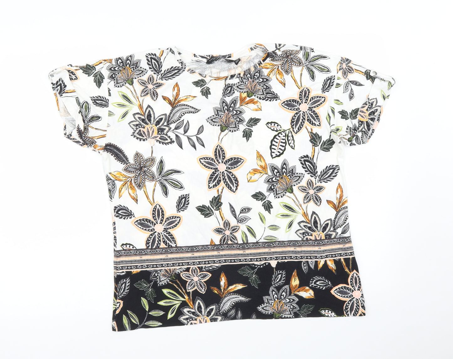 Dorothy Perkins Womens Multicoloured Floral  Basic T-Shirt Size 12