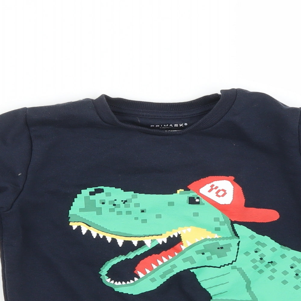 Primark Boys Blue   Pullover Sweatshirt Size 4-5 Years  - DINOSAUR