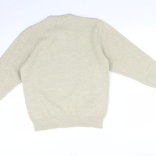 CAPERS Womens Beige Geometric  Cardigan Jumper Size S