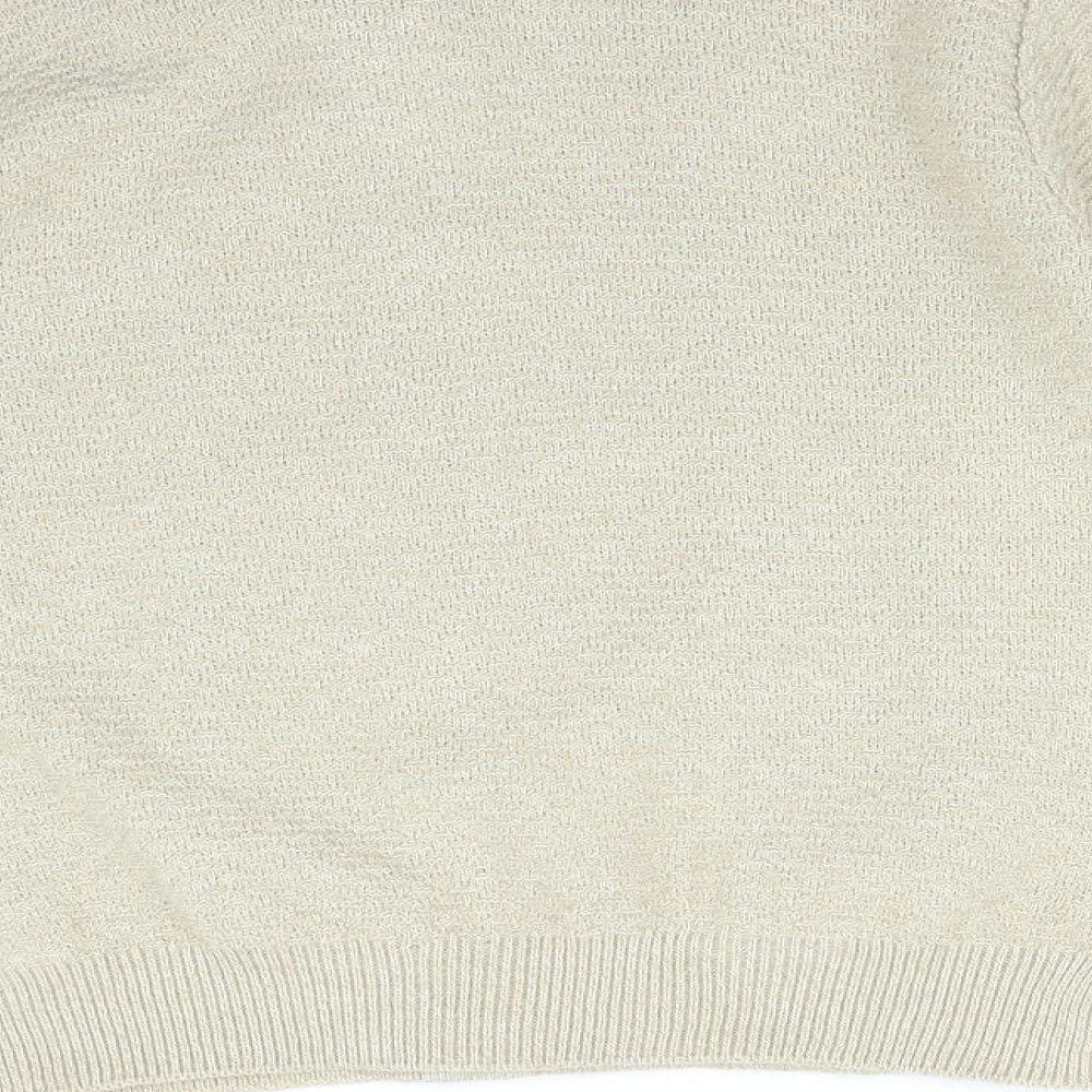 CAPERS Womens Beige Geometric  Cardigan Jumper Size S