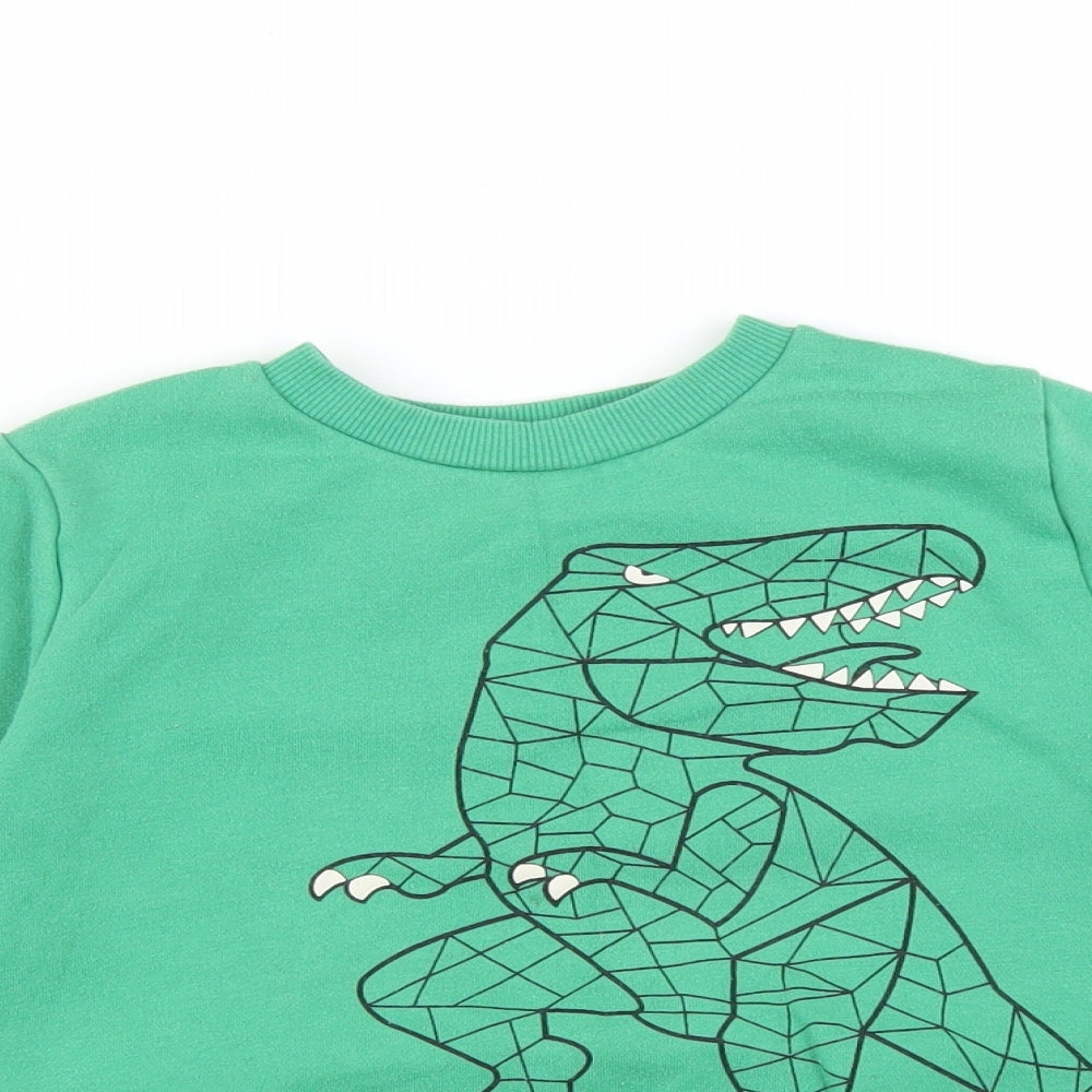 Primark Boys Green   Pullover Sweatshirt Size 4-5 Years  - DINOSAUR