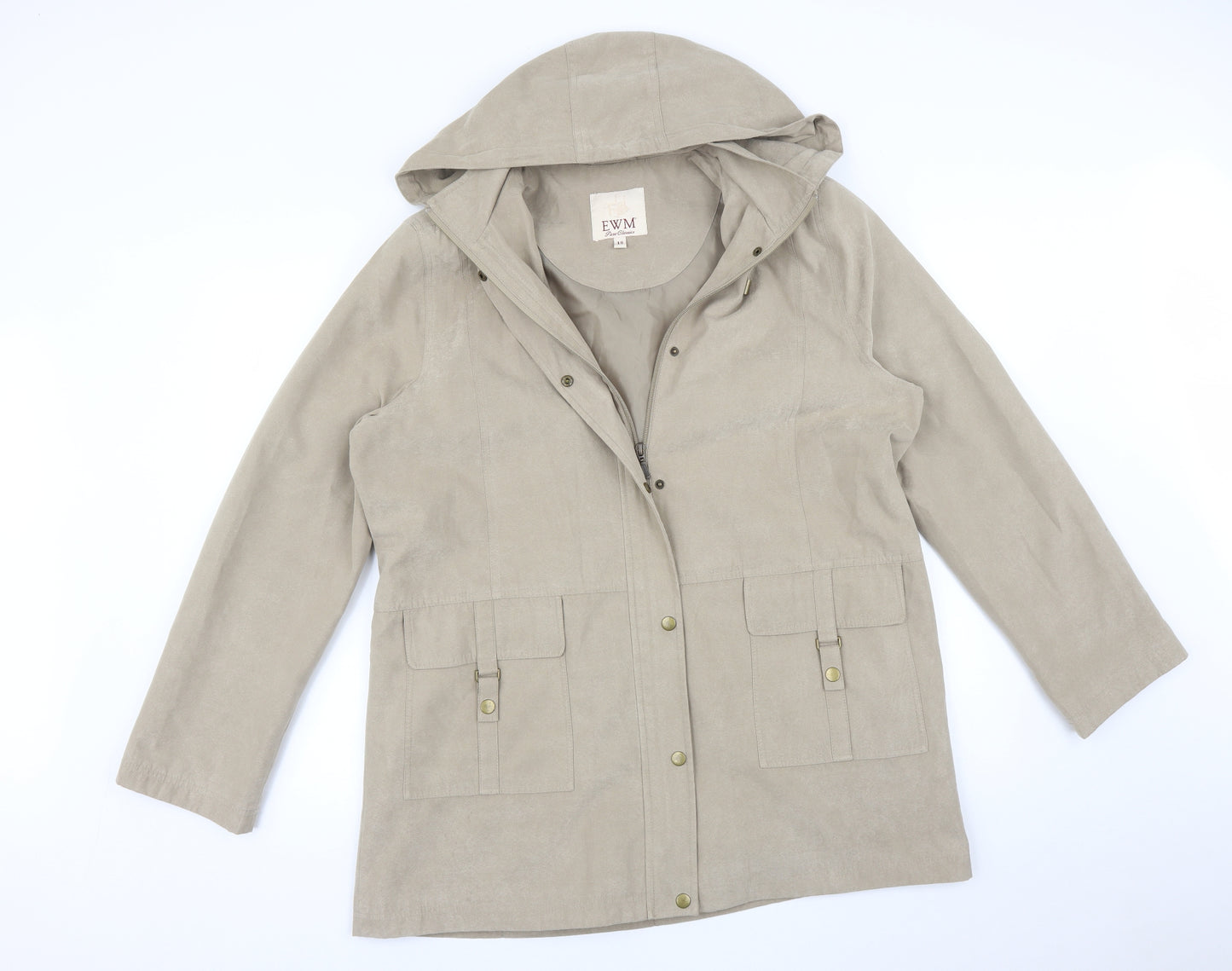EWM Womens Beige   Overcoat Coat Size 18