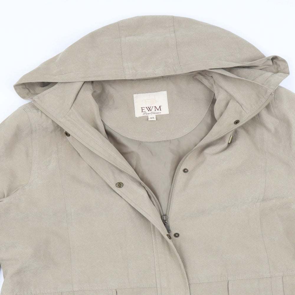 EWM Womens Beige   Overcoat Coat Size 18