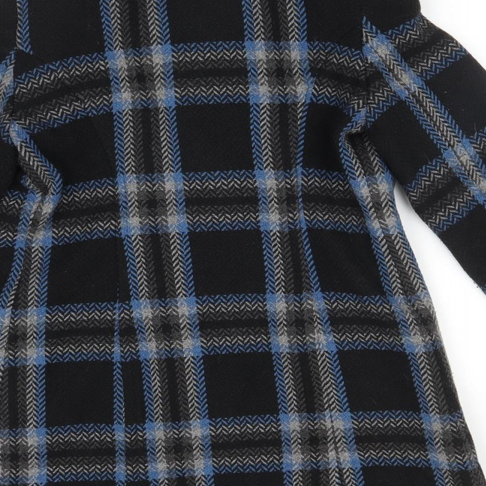 Preworn Womens Multicoloured Check  Overcoat Coat Size 10