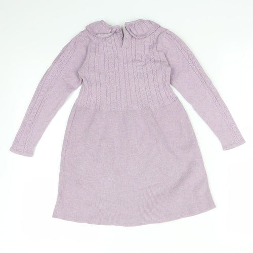 NEXT Girls Purple Striped  Jumper Dress  Size 3-4 Years