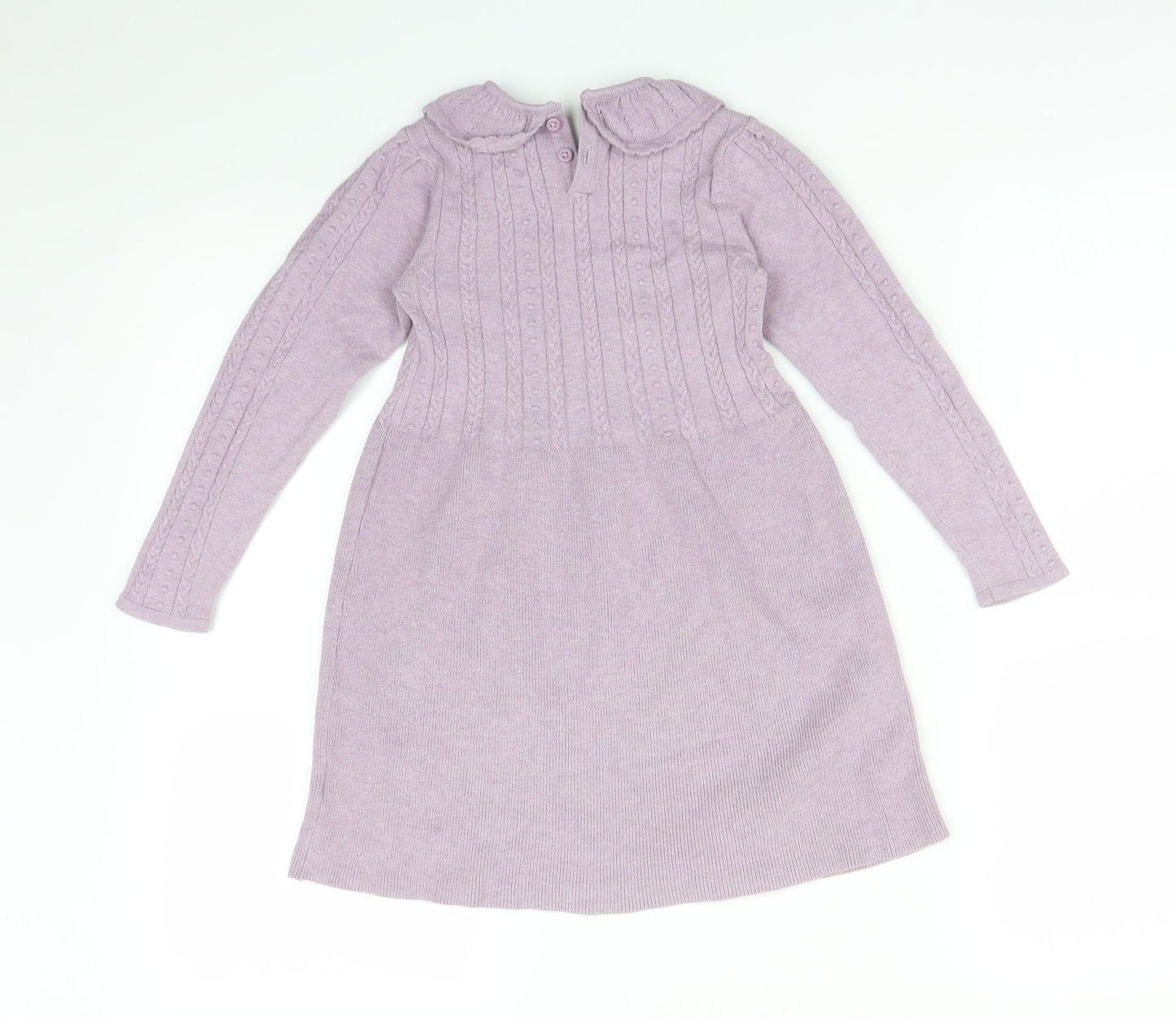 NEXT Girls Purple Striped  Jumper Dress  Size 3-4 Years