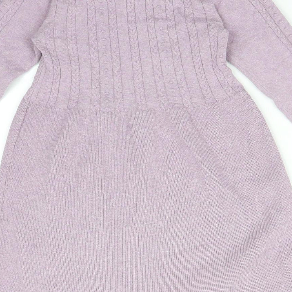 NEXT Girls Purple Striped  Jumper Dress  Size 3-4 Years