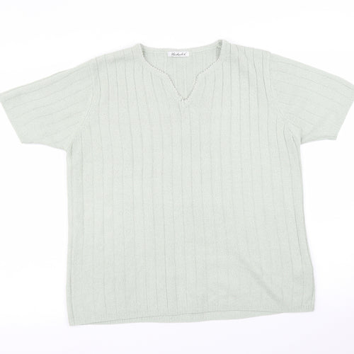 Berkertex Womens Green Striped  Basic T-Shirt Size 16