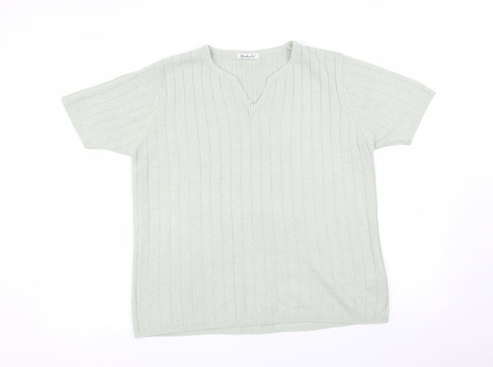 Berkertex Womens Green Striped Basic T-Shirt Size 16