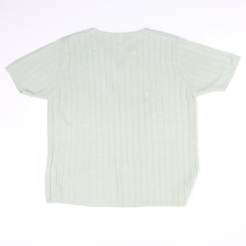 Berkertex Womens Green Striped  Basic T-Shirt Size 16