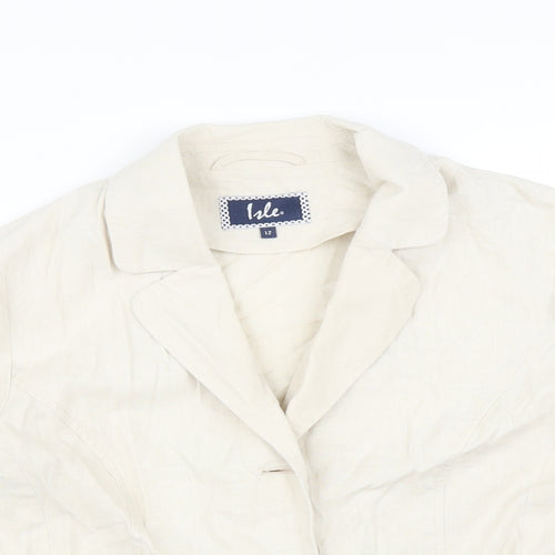 ISLE Womens Beige   Jacket Blazer Size 12