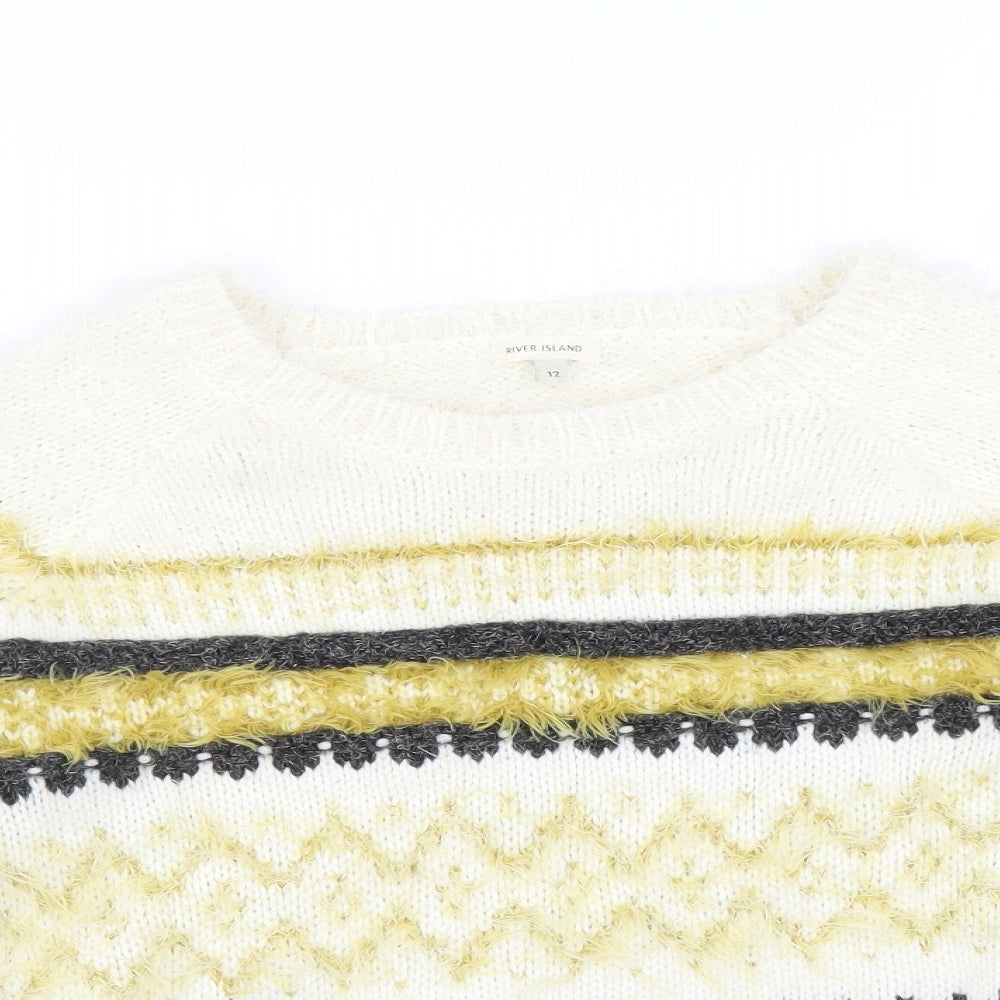 River Island Womens Multicoloured Striped  Pullover Jumper Size 12