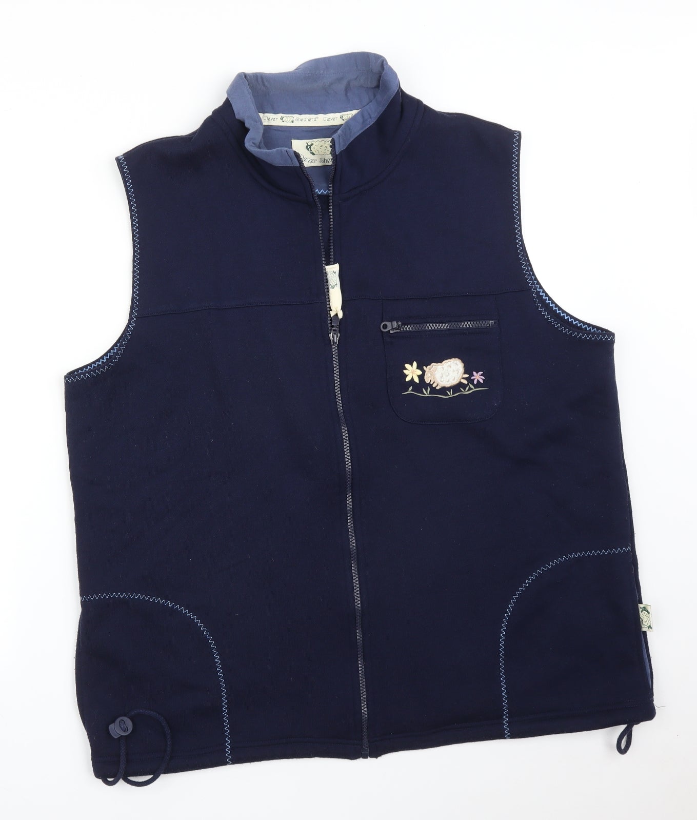 CLEVER SHEPHERD Womens Blue   Gilet Jacket Size L