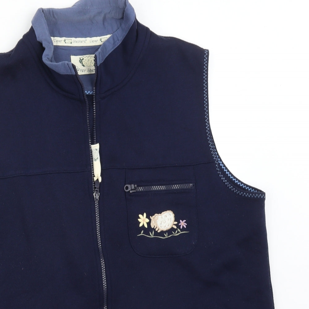 CLEVER SHEPHERD Womens Blue   Gilet Jacket Size L
