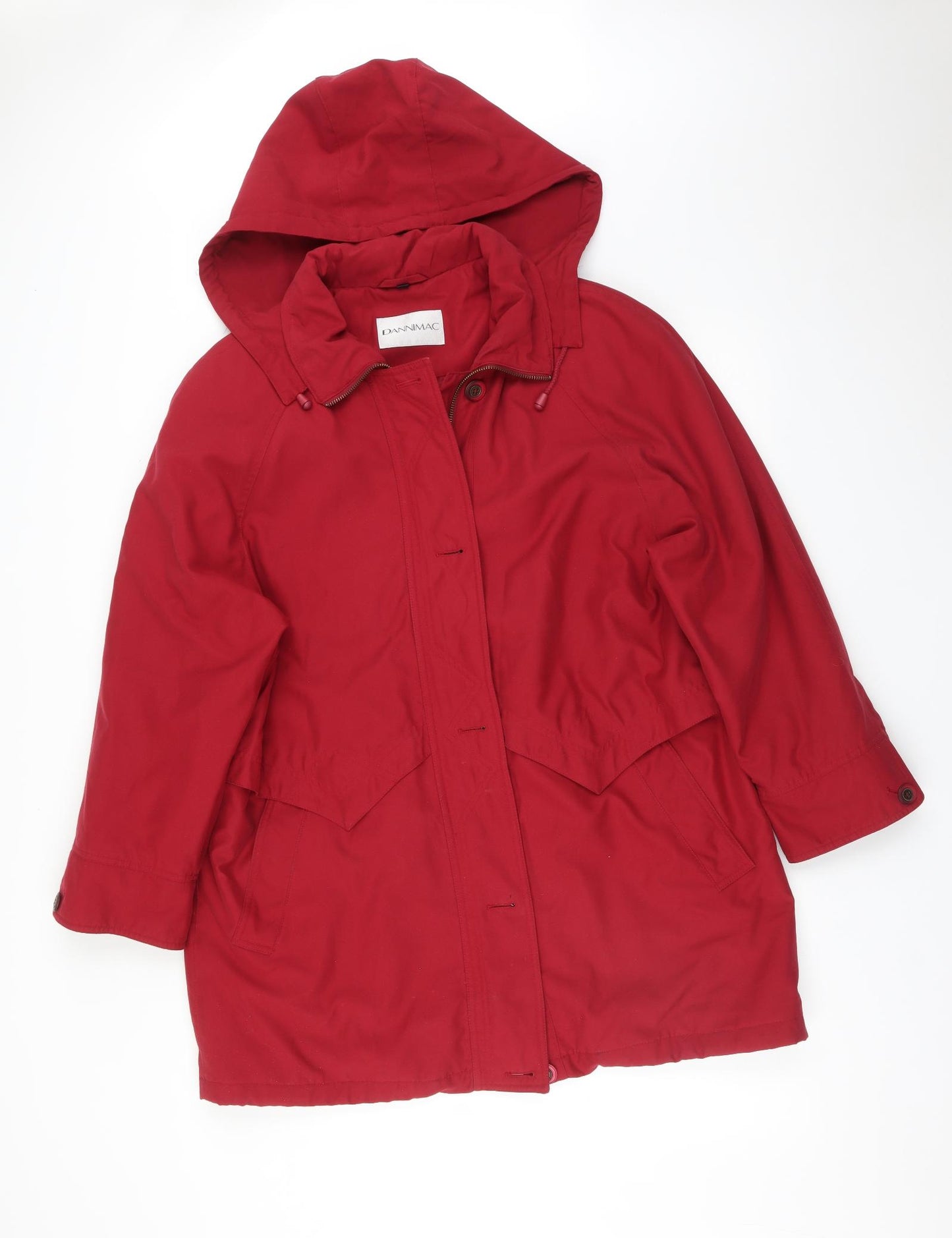 DANNIMAC Womens Red   Overcoat Coat Size L