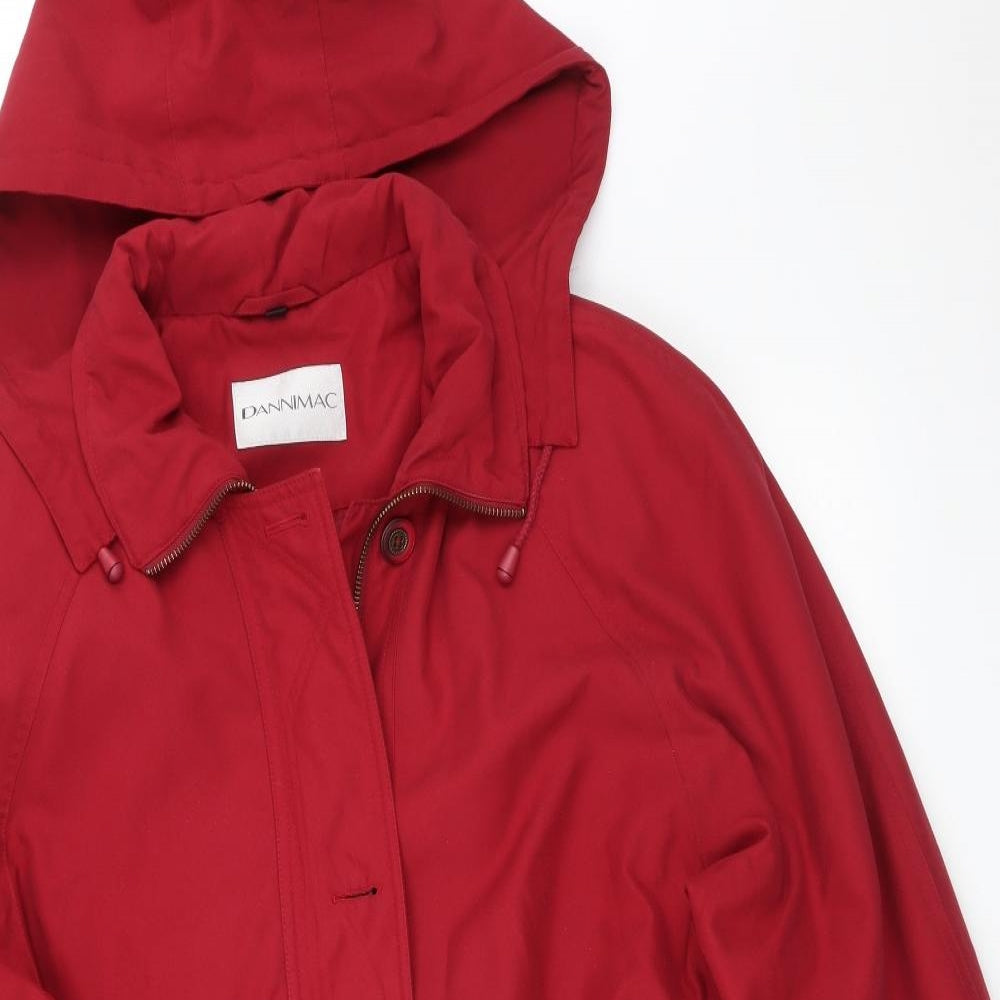 DANNIMAC Womens Red   Overcoat Coat Size L