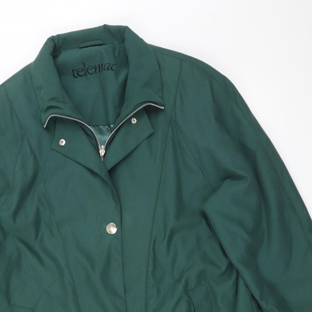 TELEMAC Mens Green   Overcoat Coat Size L