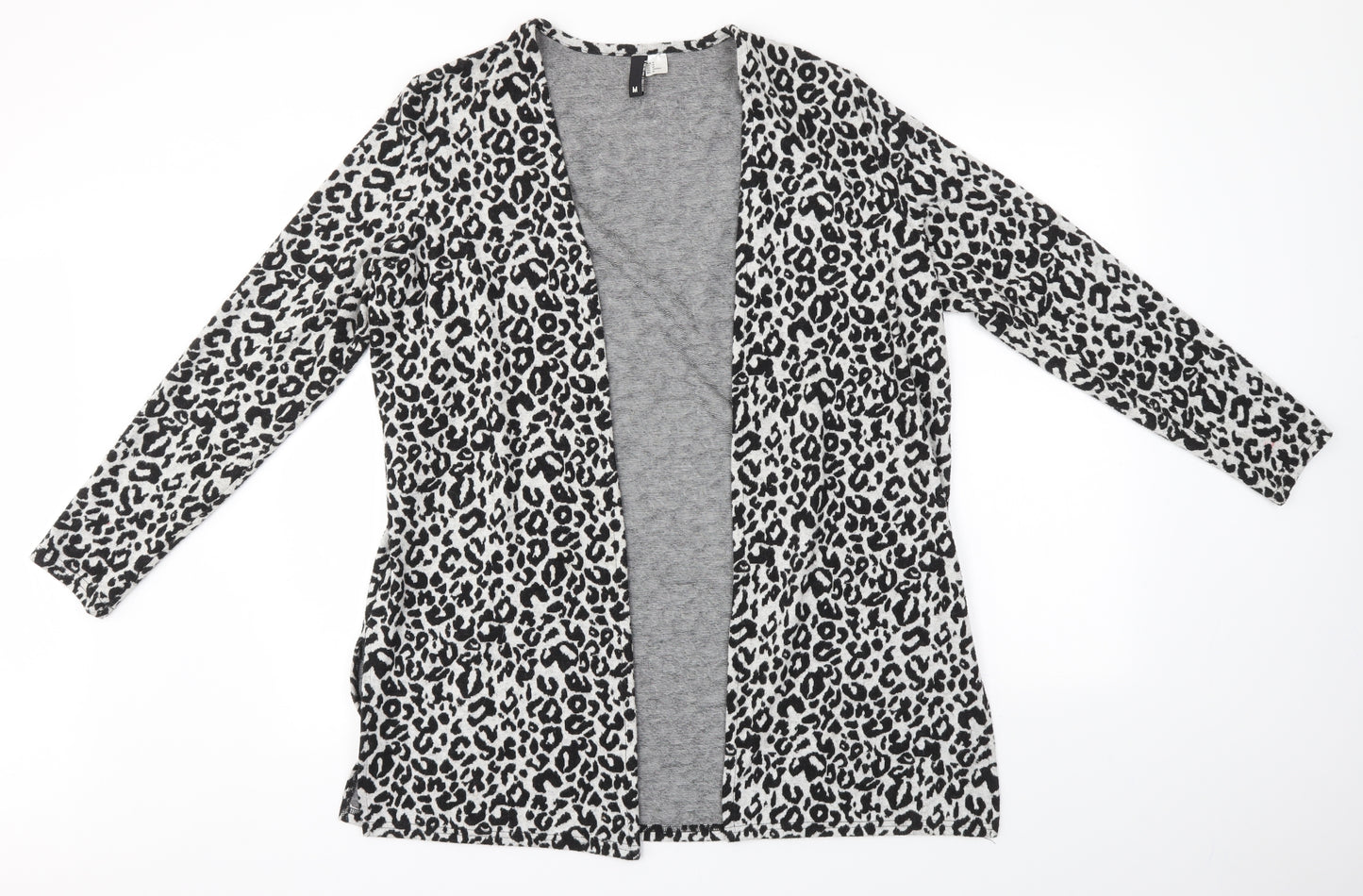 H&M Womens Grey Animal Print  Cardigan Jumper Size M