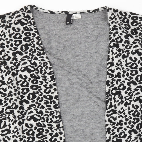 H&M Womens Grey Animal Print  Cardigan Jumper Size M